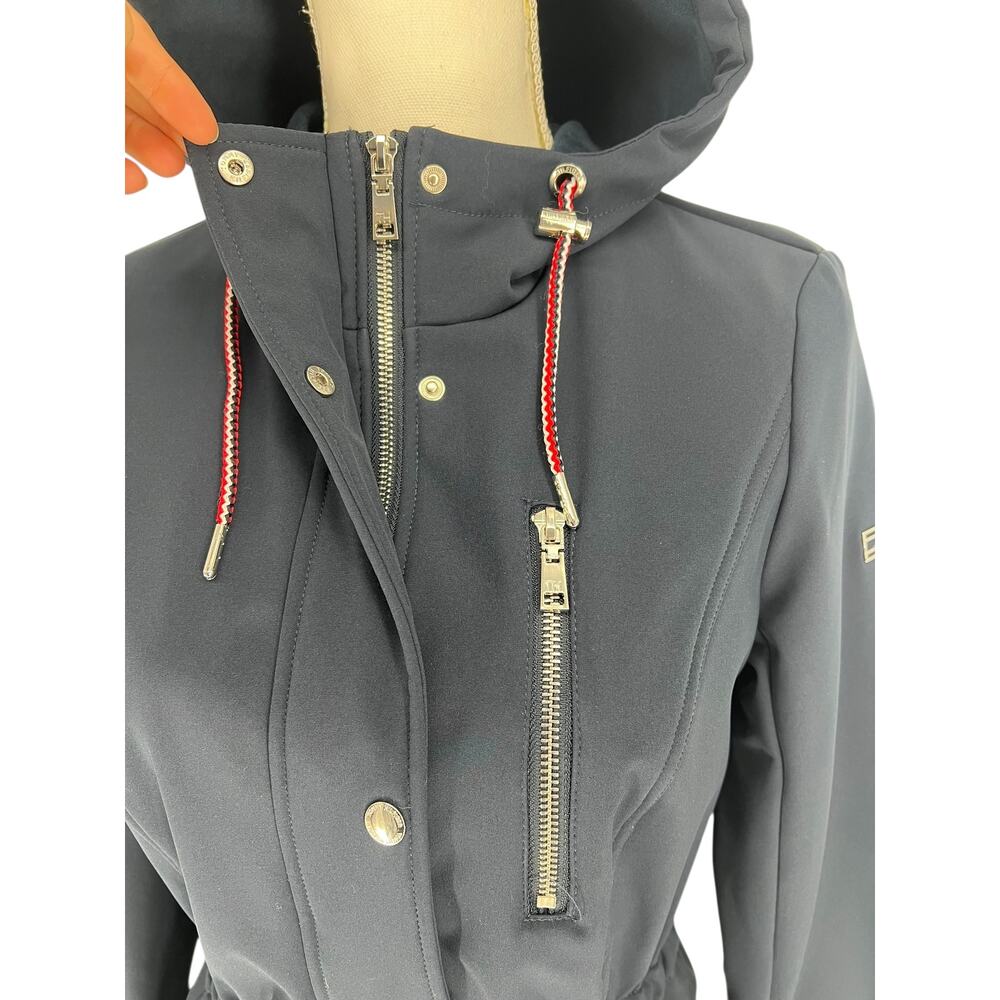Tommy Hilfiger Hooded Cinch Waist Softshell Raincoat XXS - Picture 7 of 15